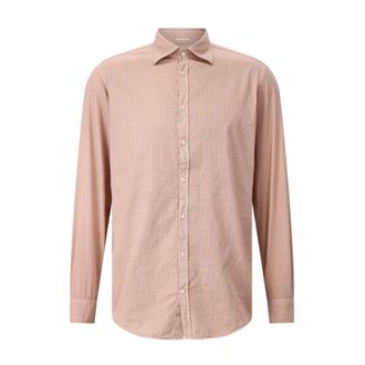 Massimo Alba Casual Shirts, male, Brown, L, Striped Cotton Shirt Genova