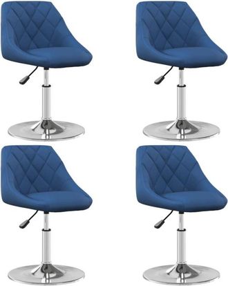 vidaXL Vidaxl - Sillas De Comedor Giratorias 4 Unidades Terciopelo Azul