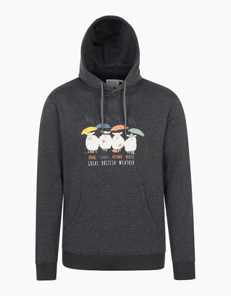 Mountain Warehouse Mens Mountain Warehouse Mens Great British Weather Overhead Hoodie - Grey - Size: 40