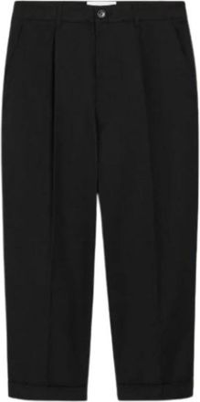 Ami Pleated Straight Broeken - Heren - Vrijetijds broeken - Zwart - S - Katoen - Broeken