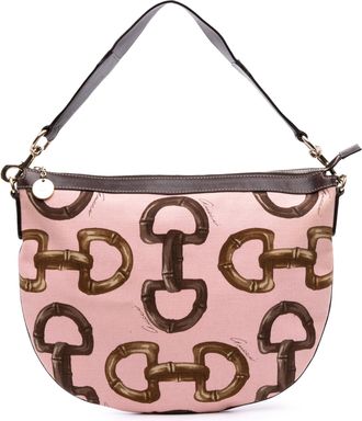 Gucci Pre-owned Womens Pink Logo Bamboo Hobo Bag - Coral Textile - One Size