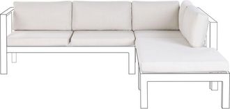 Beliani Beliani - Conjunto De Fundas De Coj&iacute;n De Jard&iacute;n Para Sof&aacute; Esquinero Impermeable Protecci&oacute;n Uv Blanco Crema Messina