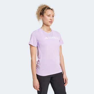 ADIDAS TERREX Funktionsshirt ADIDAS TERREX MULTI CLIMACOOL LOGO TECH, Damen, Gr. XS, powder plum, Obermaterial: 100% Polyester, normal, Rundhals, Shirts Funktionssh