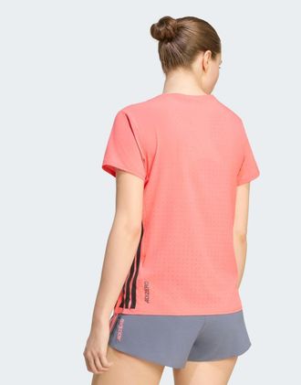 adidas Adizero T-shirt da corsa in semi turbo-Rosso