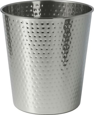 Happimess Axel Modern Minimalist Hammered Steel 2-Gallon Wastebasket in Polished Steel at Nordstrom