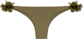 La Reveche Rasha floral-appliqué bikini bottom - women - Polyamide/Elastane - L - Green