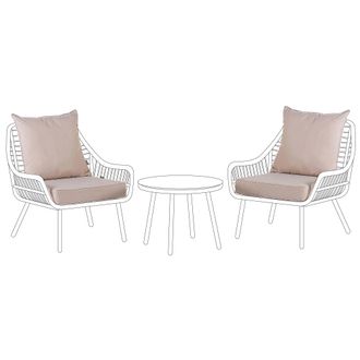 Beliani Beliani - Conjunto De Fundas De Coj&iacute;n Para Exterior Cojines De Asiento Y Respaldo Beige Laureto