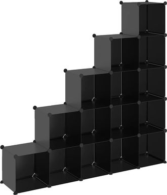vidaXL Vidaxl - Estanter&iacute;a De Cubos Con 15 Compartimentos Negro Pp