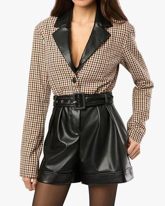 WeWoreWhat Blazer Romper in Plaid/black at Nordstrom, Size 6