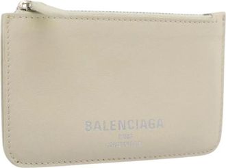 Balenciaga Pre-owned Card Case - Dames - Vintage Accessoires - Beige - ONE Size - Leer - Vintage