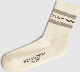 Golden Goose Chaussettes White Desert Sage Noir