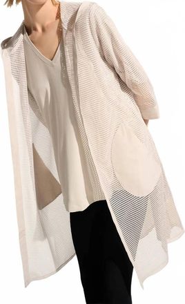 Joseph Ribkoff Memory And Mesh Aline Cover Up With Hood In Moonstone