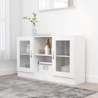 vidaXL Vitrina De Madera Ingenier&iacute;a Blanca 120x30,5x70 Cm Vidaxl
