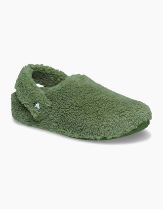 Crocs Mens Crocs Classic Cozzzy Polyester Mens Army Green Slippers - Size: UK 10 / eu 45-46 / us 11