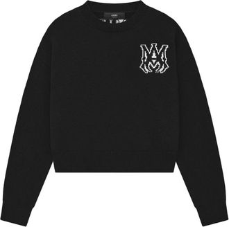 Amiri MA Crew - Dames - Ronde hals truien - Zwart - M - Wol - Truien & Vesten
