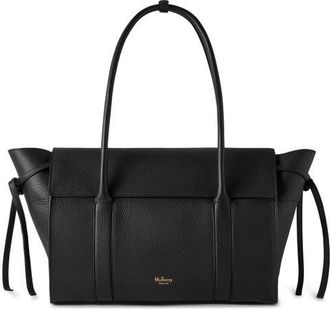 Mulberry Medium Soft Bayswater Grained Leather Satchel in Black at Nordstrom