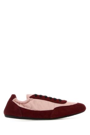 Prada Two Tone Re Nylon And Suede Collapse Sneakers