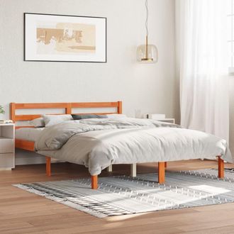 Berkfield Home Bed Frame without Mattress Wax Brown 140x190 cm Solid Wood Pine