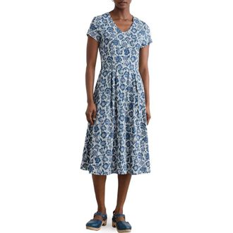 Seasalt Cornwall Pier View Floral Midi Fit & Flare Dress in Floral Imprint Chalk at Nordstrom Rack, Size 14 Us / 18 Uk