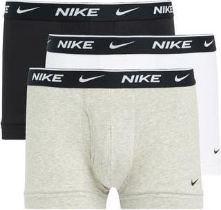 Nike 3-Pack Dri-FIT Everyday Performance Boxer Briefs in White/Grey Heather/Black at Nordstrom Rack, Size X-Large