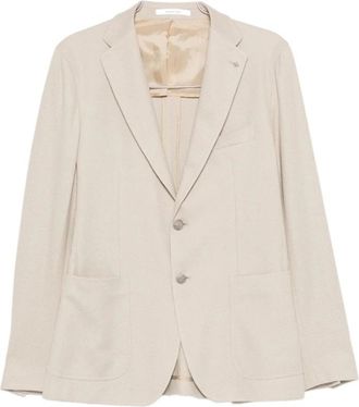Tagliatore Single-Breasted Two-Button Jacket - Heren - Blazers - Beige - L - Jassen