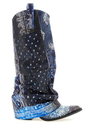 R13 Blue Leather Chelsea Womens Boots