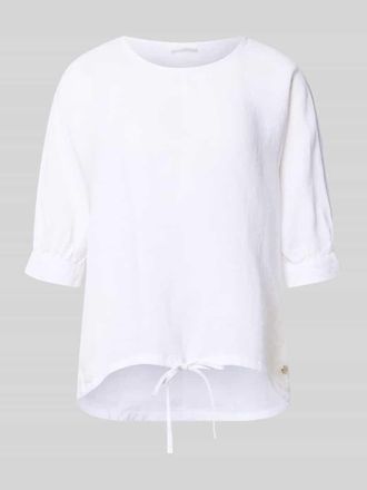 Fynch-Hatton Fynch-Hatton Leinenbluse mit Kordelzug und Rundhalsausschnitt in Ecru, Gr&ouml;&szlig;e 34