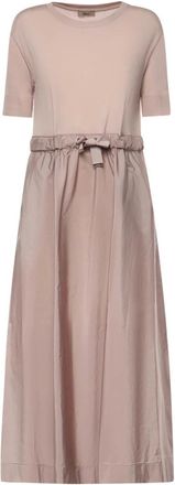 Herno Midi Dresses, female, Pink, Size: XS Drawstring Midi Dress