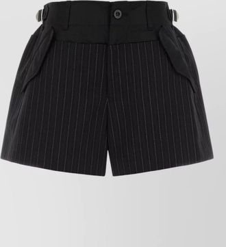 sacai embroidered tailored shorts