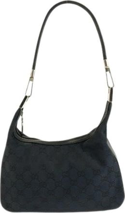 Gucci Pre-owned GG Canvas Leren Schoudertas - Dames - Vintage Schoudertas - Zwart - ONE Size - Leer - Vintage