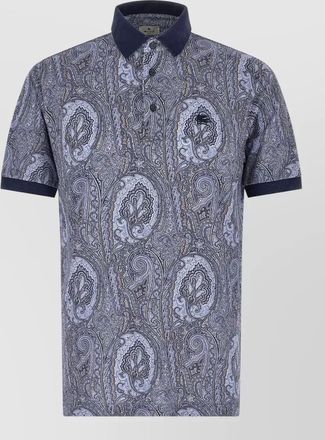 Etro arnica paisley cotton polo shirt