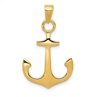 Diamond2Deal 14k Gold Anchor Pendant