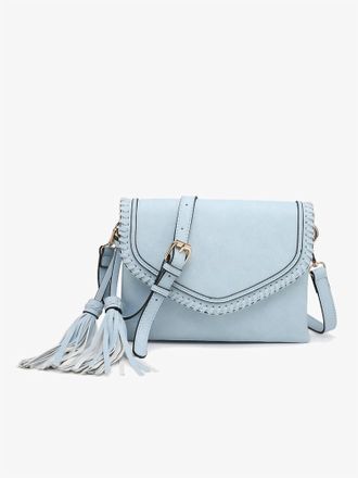 Jen & Co. Womens Sloane Vegan Crossbody Bag In Powder Blue