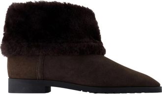 Toteme Fold-down Shearling Boots - Dames - Winterlaarzen - Bruin - 35 EU - Leer - Schoenen