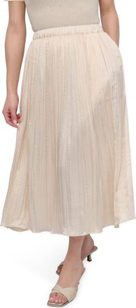 DKNY Crushed Pleated Midi Skirt in Coconut at Nordstrom Rack, Size X-Large