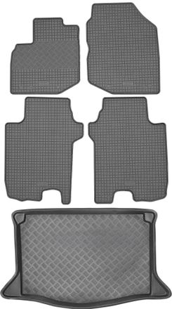 OEM Juego De Alfombrillas De Goma Para Coche Y Alfombrilla Para Maletero Para Honda Jazz Ii Hatchback (2008-2015)