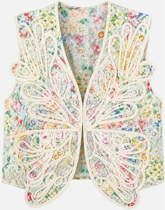 Farm Rio Rendeira 3D Vest - Dames - Bodywarmers - Veelkleurig - S - Linnen - Jassen