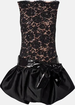 Self Portrait Lace and taffeta minidress