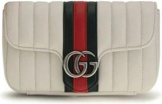 Gucci GG Marmont Schoudertas - Dames - Tassen - Wit - Maat: ONE Size Leer