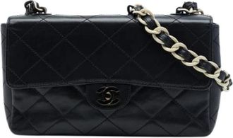 Chanel Pre-owned Flap Bag - Dames - Vintage Schoudertas - Zwart - ONE Size - Leer - Vintage