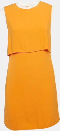 Sandro Orange Crepe Sleeveless Mini Dress