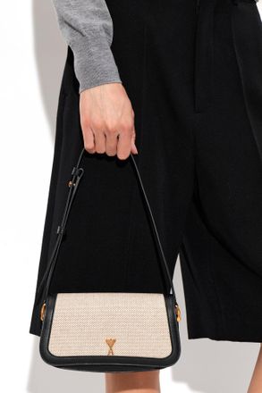 Ami Shoulder Bag Paris Paris, Unisex, Cream