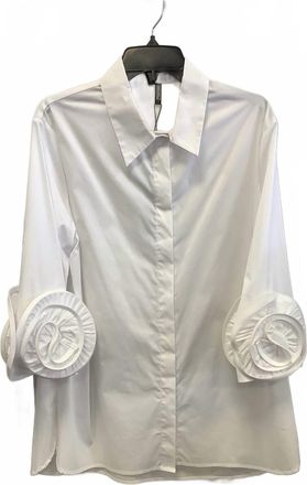 Ravel Womens Floral Sleeve Detailed Blouse In White