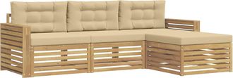 vidaXL Conjunto De Sof&aacute;s De Exterior 4 Uds. Y Beige Vidaxl