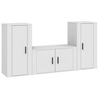 Berkfield Home 3 Piece TV Cabinet Set White Engineered Wood