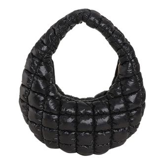 Generic Women Padded Hobo Bag Versatile Cloud Pleatd Bag Lightweight Down Clutch Bag Quilted Tote Handbag Girl Stylish Purse (Black)