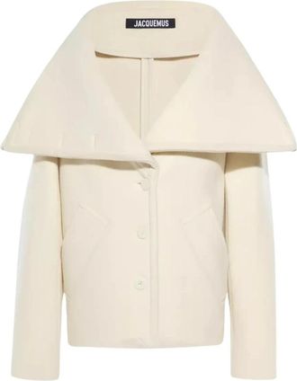 Jacquemus The Caruso Peacoat - Dames - Mantel - Beige - XS - Wol - Jassen