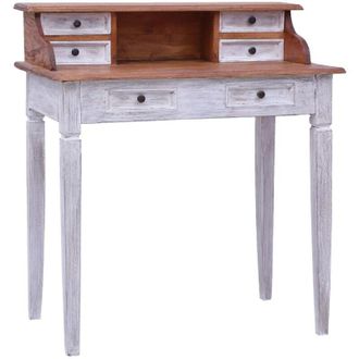 vidaXL Secretario Con Cajones 90x50x101 Cm De Madera Masiva