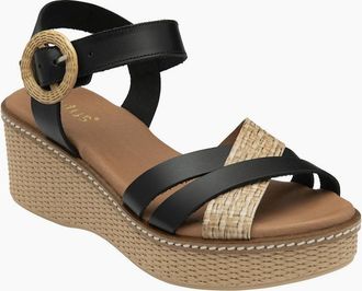 Lotus Womens Amalia Womens Wedge Sandals - Black - Size: 4