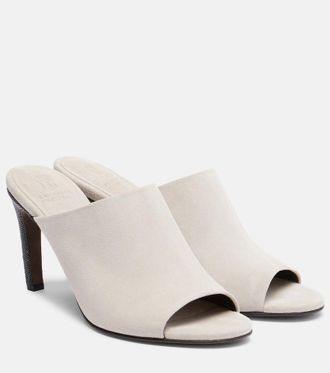 Brunello Cucinelli Monili suede mules
